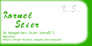 kornel stier business card